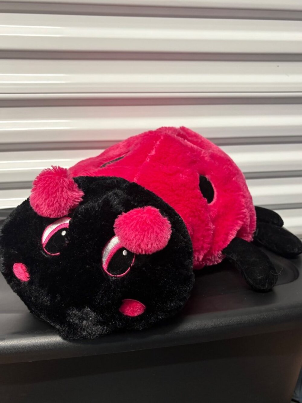 Ladybug Pillow Plush Dan Dee Collectors Choice Black & Pink Stuffed Animal 24"